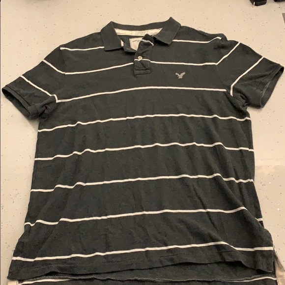 ♓️Polo grey stripe like new used nice tee shirt♓️ - Picture 1 of 4